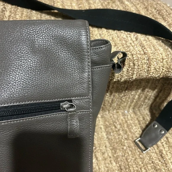 Coach Gray Leather Messenger Bag